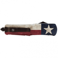 Templar Knife LCAP331 Captain Gen II Large 3.50" OTF Drop Point Plain Black 440C SS Blade Red/Blue/White Star Zinc Aluminum Alloy Handle