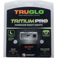 Truglo TG231G1AC Tritium Pro Night Sights fits Glock 42, 43 Square Green Tritium w/Orange Outline Front U-Notch Green w/Black Outline Rear Black