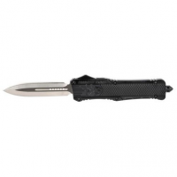 CobraTec Knives LBCTK1LDAGNS CTK-1 Large 3.75" OTF Dagger Plain D2 Steel Blade/Black Aluminum Handle Features Glass Breaker Includes Pocket Clip