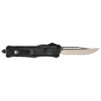 CobraTec Knives LBCTK1LDNS CTK-1 Large 3.75" OTF Drop Point Plain D2 Steel Blade/Black Aluminum Handle Features Glass Breaker Includes Pocket Clip