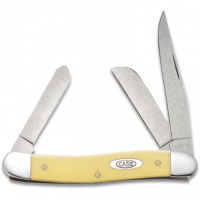 Case 00035 Stockman Medium 2.57"/1.88"/1.71" Folding Clip/Sheepsfoot/Spey Plain Tumble Polish Chrome Vanadium Steel Blade/Yellow Synthetic Handle