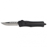 CobraTec Knives MBCTK1MDNS CTK-1 Medium 3" OTF Drop Point Plain D2 Steel Blade/Black Aluminum Handle Features Glass Breaker Includes Side Button