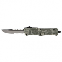 CobraTec Knives MADCCTK1MDS CTK-1 Medium 3" OTF Part Serrated D2 Steel Blade Army DigiCamo Aluminum Handle Features Glass Breaker Includes Pocket Clip