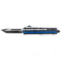 Templar Knife SBTB231 Back The Blue Gen II Small 2.75" OTF Tanto Plain Black 440C SS Blade Blue/White/Black Zinc Aluminum Alloy Handle