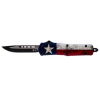 Templar Knife SCAP331 Captain Gen II Small 2.25" OTF Drop Point Plain Black 440C SS Blade Red/Blue/White Star Zinc Aluminum Alloy Handle