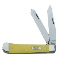 Case 00161 Trapper Folder Chrome Vanadium Clip/Spey Blade Yellow Syn Hndl