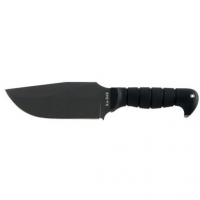 Ka-Bar 1278 Warthog Heavy Duty 6.75" Fixed Clip Point Plain Black SK-5 High Carbon Blade TPR Black Handle