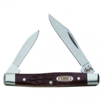 Case 00083 Pen Small 2"/1.47" Folding Clip/Pen Plain As-Ground Stainless Steel Blade Brown Jigged Synthetic Handle