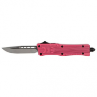 CobraTec Knives SPKCTK1SDNS CTK-1 Small 2.75" OTF Drop Point Plain D2 Steel Blade/Pink Aluminum Handle Features Glass Breaker Includes Pocket Clip