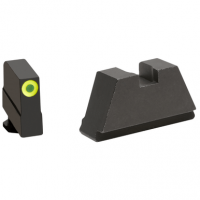 AmeriGlo GL691 Optic Compatible Sight Set for Glock Black | 3XL Tall Green Tritium with Lumigreen Outline Front Sight 3XL Tall Black Rear Sight