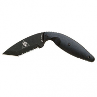 Ka-Bar 1485 TDI Law Enforcement 3.69" Fixed Tanto Part Serrated Japanese AUS-8A SS Blade Zytel Black Handle