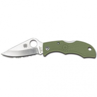 Spyderco LFGP3 Lady Bug Lightweight 1.94" Folding Clip Point Plain VG-10 Stainless Steel Blade/FRN Foliage Green Handle