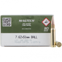 Magtech 762A Tactical/Training 7.62x51mm NATO 147 gr Full Metal Jacket (FMJ) 50 Bx Rifle Ammo