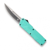 CobraTec Knives TFCTLWDNS Lightweight 3.25" OTF Drop Point Plain D2 Steel Blade/Tiffany Blue Aluminum Handle Includes Pocket Clip