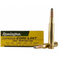 Remington Ammunition 28417 Core-Lokt 280 Rem 165 gr Soft Point Core Lokt 20 Per Box