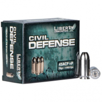 Liberty Ammunition LACD45013 Civil Defense 45 ACP +P 78 gr Hollow Point (HP) 20 Bx/ 10 Cs