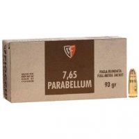 Fiocchi 30 Luger 7.65 Parabellum 93gr FMJ Centerfire 50rd box