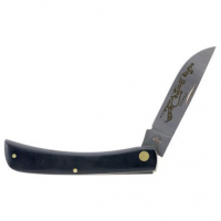 Case 00092 Sod Buster 3.70" Folding Skinner Plain Tru-Sharp SS Blade Smooth Black Synthetic Handle