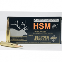 HSM 308168VLD Trophy Gold Extended Range 308 Win 168 gr Berger Hunting VLD Match 20 Per Box