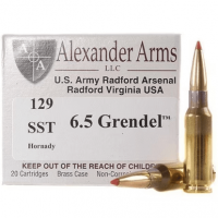 Alexander Arms SST 6.5 Grendel 129 gr Hornady Super Shot Ballistic Tip 20 Per Box