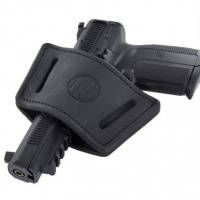 1791 Gunleather UIWXSBLA UIW Max IWB/OWB Black Leather Belt Clip Fits Most Mid-Large Frame Autos with Rail, Laser & Light Ambidextrous