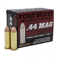 Fort Scott Munitions 44MAG200SCV Tumble Upon Impact (TUI) 44 Rem Mag 200 gr Solid Copper Spun 20 Per Box