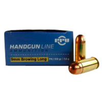 PPU PPH9BL Handgun 9mm Browning Long 108 gr Full Metal Jacket (FMJ) 50 Bx/ 20 Cs