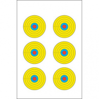 Action Target PRBE6100 High Visibility Fluorescent 6 Bull's-Eye Bullseye Paper Target 17.50" x 23" 100 Per Box