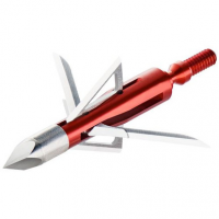 Bloodsport BLS10816 Nitefall Broadhead Rear-Deploying Hybrid Mechanical Chisel Tip Stainless Steel Blades Red 100 gr 3 Per Pack