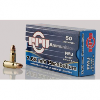 PPU PPH765P Handgun 7.65 Parabellum 93 gr Full Metal Jacket (FMJ) 50 Bx/ 20 Cs