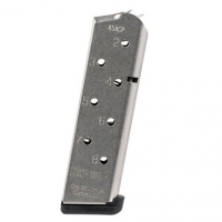 CMC Products 12131 Power Mag Plus Stainless Steel with Black Base Pad Detachable 8rd 45 ACP for 1911 Government