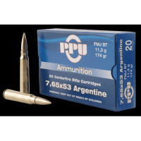 PPU Metric Rifle 7.65x53mm Argentine 174 gr Full Metal Jacket Boat Tail - PP7AF