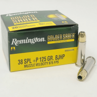 Remington Ammunition Golden Saber Defense 38 Special +P 125 gr Brass Jacket Hollow Point 20 Per Box