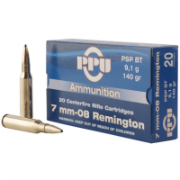 PPU Metric Rifle 7mm-08 Rem 140 gr Pointed Soft Point Boat-Tail (PSPBT) - PP708