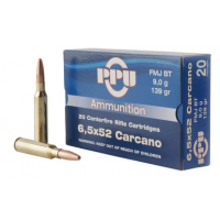 PPU Metric Rifle 6.5x52mm Carcano 139 gr Full Metal Jacket Boat Tail - PP6CF