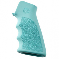 Hogue 15015 Rubber Grip with Finger Grooves with Finger Grooves AR-15 Textured Aqua Blue