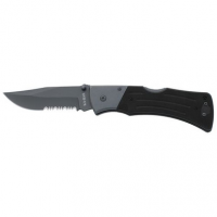 Ka-Bar 3063 Mule 3.94" Folding Clip Point Part Serrated 420 Stainless Steel Blade G10 Black Handle