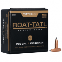 Speer 1458 Boat-Tail 270 Cal .277 130 gr Spitzer Boat Tail Soft Point 100 Per Box