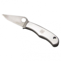 Spyderco C133P Bug 1.31" Folding Drop Point Plain 3Cr13 Stainless Steel Blade/Stainless Handle