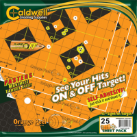 Caldwell Gen 2 Orange Peel Black/Orange Self-Adhesive 12" 'Sight In' Targets, 25 Sheets - 1166105