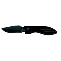 Ka-Bar 3073 Warthog 3" Folding Clip Point Part Serrated 420 Stainless Steel Blade G10 Black Handle