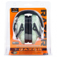 Walker's GWP-RSMPAS-SGN Razor Slim Passive Muff 27 dB Over the Head Polymer Sage Green Ear Cups with Black Headband & White Logo