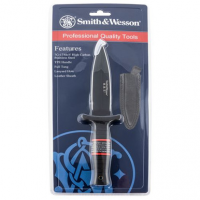 Smith & Wesson Knives SWHRT9BCP Smith & Wesson H.R.T. 4.75" Fixed Spear Point Plain 7Cr17MoV High Carbon SS Blade Thermoplastic Rubber Handle