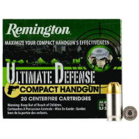 Remington Ammunition 28964 Ultimate Defense Compact Handgun 380 ACP 102 gr Brass Jacket Hollow Point 20 Per Box