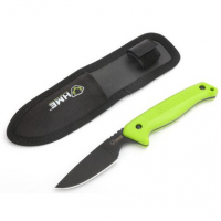 HME KNFBCK Fixed Blade 2.50" Fixed Caper Plain Black Oxide 420HC Blade TPR Green Handle