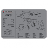 TekMat TEKR20GLOCKG4GY Ultra Premium Cleaning Mat featuring Glock Gen4 Parts Diagram 15" x 20" Gray