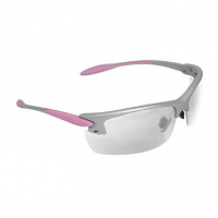 Radians PG0810CS Ladies Range Eyewear 99.9% UV Rated Clear Lens with Gray & Coral Accents Frame