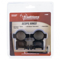 Traditions A798DS Scope Ring Set Weaver Quick Peep 1" Matte Black Aluminum