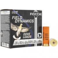 Fiocchi Field Dynamics Dove & Quail 12 Gauge .75" 1 oz 7.5 Shot 25 Per Box - 12GT75