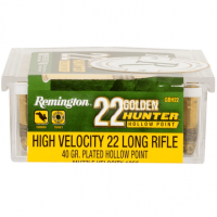 Remington Ammunition R21251 Golden Hunter 22 LR 40 gr Plated Hollow Point 100 Per Box